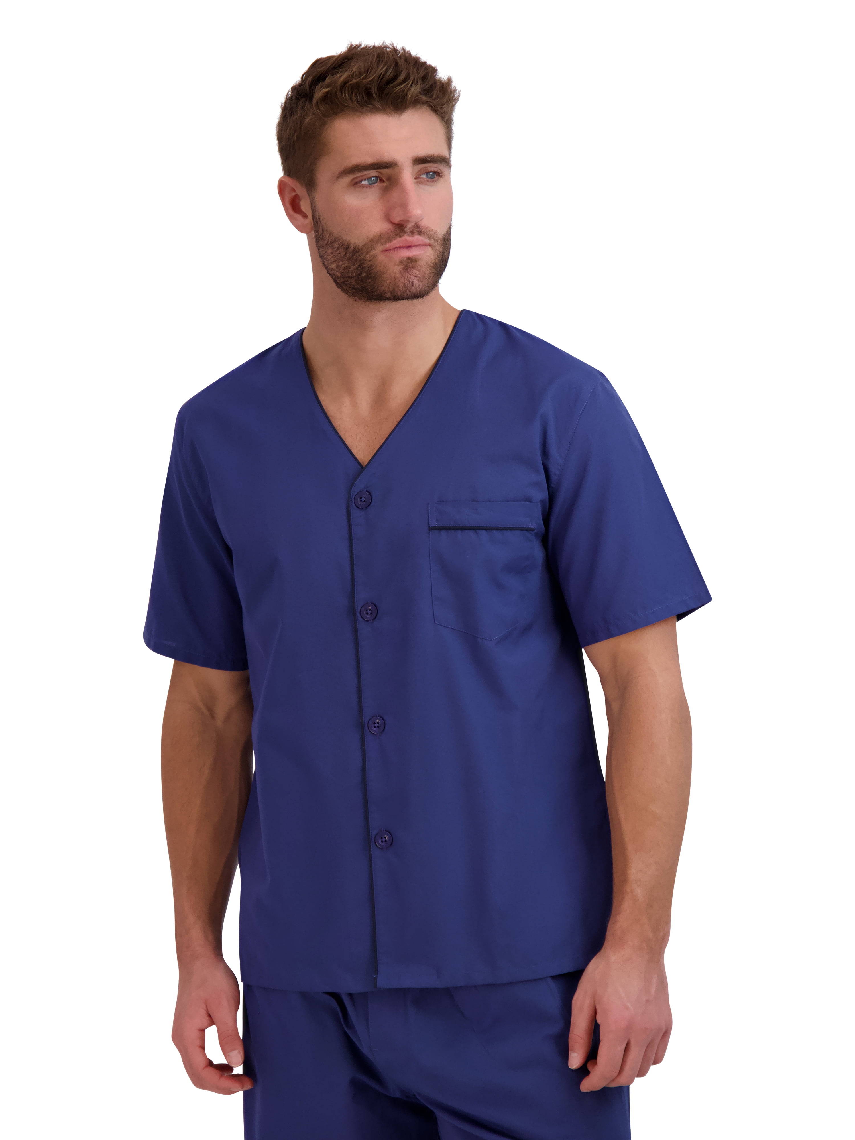 Hanes Men's and Big Men's Short Sleeve Top and Shorts Woven Pajama Set, Sizes S-5XL
