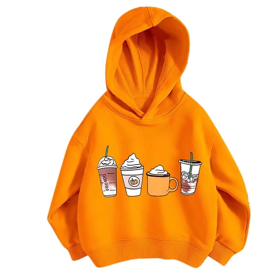 Odeerbi Kids Girls Winter Cartoon Print Sweatsuits Children's Fashion Thin Loose Style Hoodies