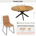 thumbnail image 5 of 43.2"-59.2" Extendable Round Dining Table Set for 4-6,5 Piece Mid Century Modern Round Kitchen Table Set with 4 Upholstered Chairs for Kitchen Living Room, Space Saving, 5 of 7