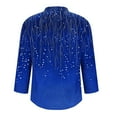 thumbnail image 4 of XPMWRP Long Sleeve Shirts for Women Spring V Neck Tops Casual Dressy Blouse Boho Tunic Business Work Clothes School Outfit Blue XXXXL, 4 of 5