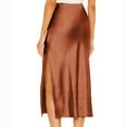 thumbnail image 6 of Sngxgn Women's Elastic Waist Stretch Bodycon Midi Pencil Skirt(Brown,XL), 6 of 7