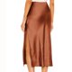 thumbnail image 5 of Falda midi de satén con abertura y cintura alta para mujer - Cintura elástica, color liso - S-XL, 5 of 7
