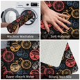 thumbnail image 3 of Rateoe Compass And Mountains In Bicycle Wheels1 Pattern Flannel Door Mat Indoor Outdoor Entrance, Waterproof All-Weather Doormat,Fade Resistant, Low Profile Entryway Mat 16x24in, 3 of 7