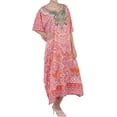 thumbnail image 4 of Miss Lavish London Kaftan Dresses for Women,Beach Kaftan Coverups,Hawaiian Coverups for Women,Long Beach & Swimsuit Coverups,Plus Size African Caftan Dress,Moroccan Style Loungewear Red XL, 4 of 6