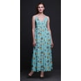 thumbnail image 3 of Bimba Leaves Printed Adjustable Spaghetti Strap Long Maxi Dress Summer Beachwear-X-Small, 3 of 5