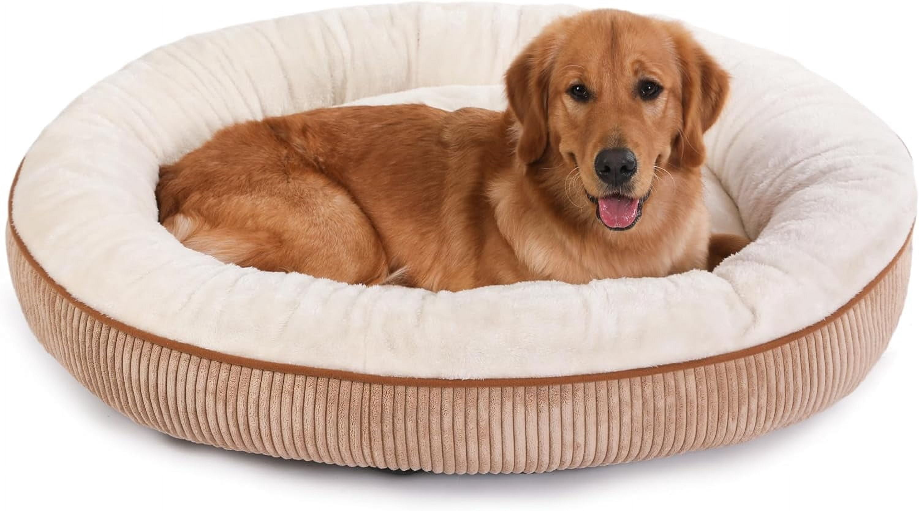 Donut Dog Bed,36 Inches Calming Round Dog Beds for Large Dogs,Washable Anti Anxiety Cuddler Dog Bed with Removable Cover(Sage Green,Large)