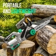 thumbnail image 6 of Litheli 20V 10" Cordless Handheld Chainsaw + 4.0Ah Battery Pack & Charger  for Tree Pruning, Branch Cutting, Yard, Garden, 6 of 9