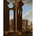 thumbnail image 2 of Viviano Codazzi 12x14 Black Ornate Wood Framed Double Matted Museum Art Print Titled: View in the Roman Forum (1615), 2 of 5