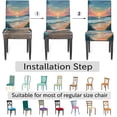 thumbnail image 4 of Sunset Beach Chair Covers for Dining Room Set of 4, Washable Spandex Parsons Slipcovers, Removable Kitchen Chair Cover, Stretch Seat Protector for Home Party Hotel, 4 of 6