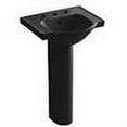 thumbnail image 2 of Kohler K-5266-8-7 24 in. Veer Pedestal Bathroom Sink with Widespread Faucet Holes, Black, 2 of 2
