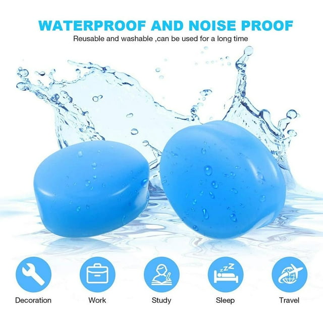 Tapones para los oídos con cancelación de ruido, 12 tapones de silicona para los oídos Tapones para los oídos de silicona Tapones para los oídos para dormir Diseñados para la perfección