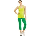 thumbnail image 2 of Sofra Women's Ribbed Waistband Seamless Capri Length Tight Leggings, 2 of 4