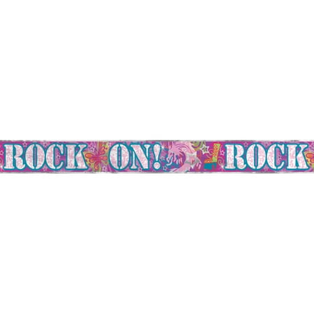 - 12' Foil Rock Star Girls Party Banner