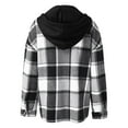 thumbnail image 6 of Outfmvch long sleeve shirts for women Button Down Plaid Shirts Flannel Hooded Shacket Jacket Hoodie Coats womens tops womens sweaters Black, 6 of 7