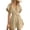 Khaki, variant on Womens Ruffle Rompers Stretchy Wrap V Neck Short Jumpsuit, Flowy Casual Summer Beach Vacation Wear Navy Flowy Overalls for Women S