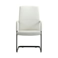 thumbnail image 5 of LeisureMod Evander Series Mid-Century Modern Faux Leather Office Chair With Aluminum Frame, White, 5 of 7