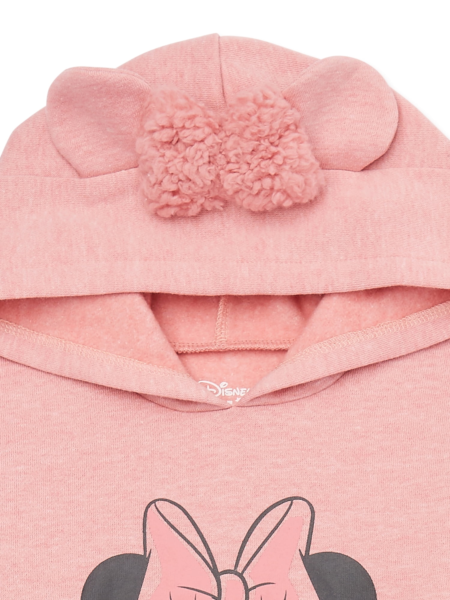 Disney Minnie Mouse Newborn Baby Girls Hooded Bodysuit and Pants, 2-Piece Outfit Set, Sizes 0/3 Months - 24 Months