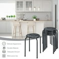 thumbnail image 5 of Spaco Set of 6 Stackable Multifunctional Daisy Design Backless Round Metal Stool Set-Black, Bar Height Stools, Counter Height Bar Stools for Kitchen, Dining Room, 5 of 10