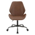 thumbnail image 3 of Scranton & Co Modern Office Chair in Saddle Brown Faux Leather Titanium Base, 3 of 10