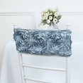 thumbnail image 3 of BalsaCircle 5 Dusty Blue Satin Rosettes Stretchable Spandex Chair Sashes Wedding Decorations, 3 of 8