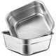 thumbnail image 2 of Juego de colador y lavabo cuadrado de acero inoxidable: tina de cocina multifuncional para fregadero, cesta de cocina con orificios de drenaje uniformes para un enjuague eficiente, ideal para preparac, 2 of 6