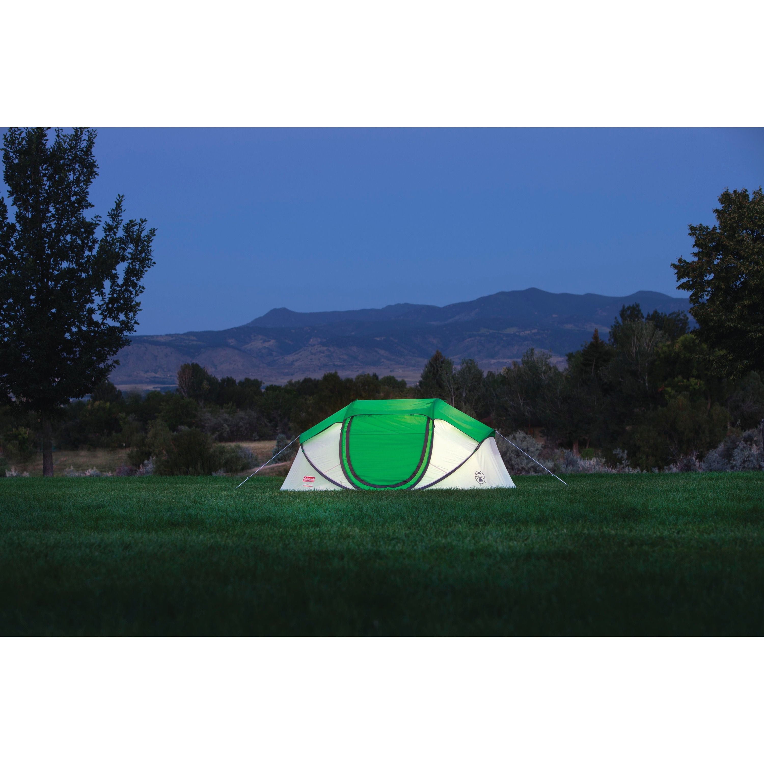 sneen Belønning linse Coleman 4-Person Instant Pop-Up Tent 1 Room, Green - Walmart.com