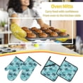 thumbnail image 6 of Oven Mitts and Pot Holders 4 Piece, retro Palm Tree blue High Heat Slip Resistant Oven Mitt and Trivets Set Kitchen Oven Glove Pot Holders for Cooking Baking Grilling, 6 of 7