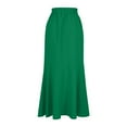 thumbnail image 5 of Women Ruffle Wrap Skirt Tie Waist Casual Trendy Boho Skirt Flowy High Low Asymmetrical Long Skirts, 5 of 6