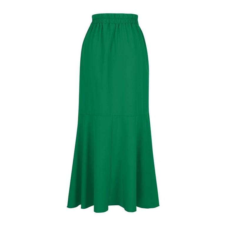 Maxi Skirts for Women Classic Plaid Print Summer High Waist Lace