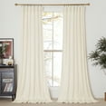 thumbnail image 5 of NICETOWN Velvet Curtain Panels Ivory White Thermal Insulated Rod Pocket Super Soft Luxury Drapes Home Decor Living Room for Bedroom Window Curtains 2 Panels 52x102 inch, 5 of 8