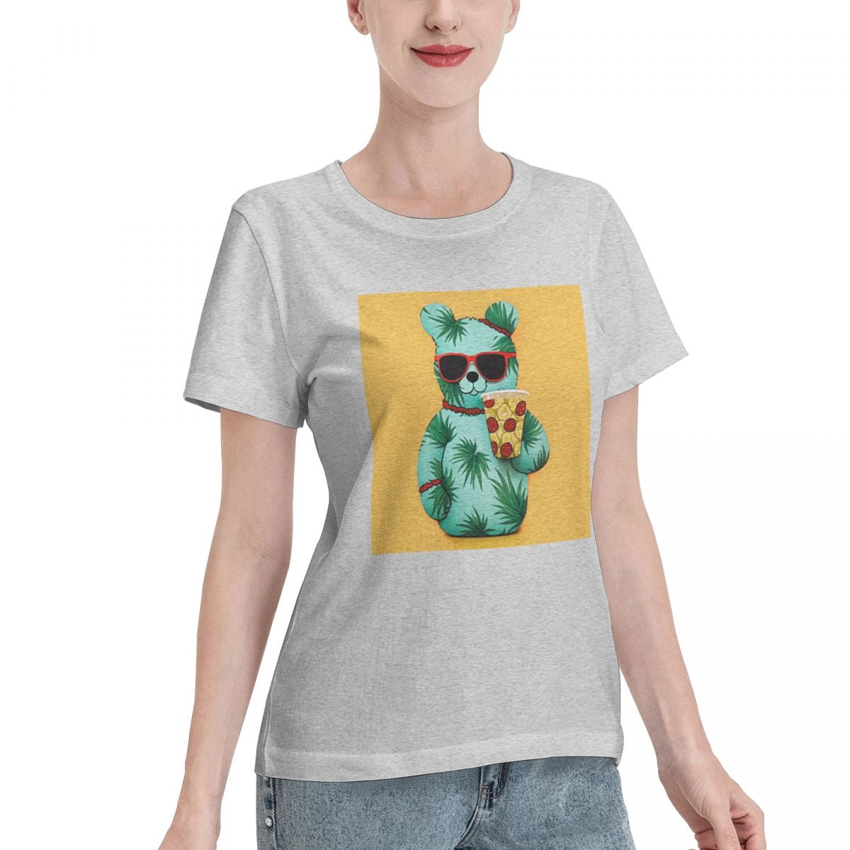 ALLNOB Women's Standard Short Sleeve T-Shirt 150g - Stylish and Comfortable Gray