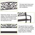 thumbnail image 4 of Dkelincs Garden Bench 500 lbs Heavy Duty & Durable 2-3 People Patio Bench Outdoor Bench with Armrests, Comfortable Seat Furniture for Park Yard Deck Entryway, Brown, 4 of 9