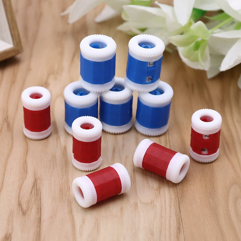 Manual Counter - Crochet or Knit row counter - Round Counter - 2 pieces -  Plastic - Craft Supply - Crochet Tool - Knit Tool - Blue - Red