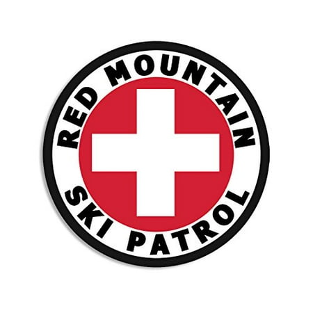 Bc Sticker - Round RED MOUNTAIN SKI PATROL Sticker (bc british columbia snow)