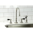 thumbnail image 2 of Kingston Brass KS2798PKLBS Duchess Double-Handle 4-Hole Widespread Kitchen Faucet with Brass Sprayer in Brushed Nickel, 2 of 8