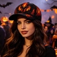 thumbnail image 3 of Gothic Flame Baseball Cap, Adjustable Curved Bill Hat, Spooky Party Accessory for Men Women, Black Fire Embroidered Cap, Alternative Streetwear​, Red, 3 of 5
