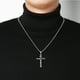 thumbnail image 5 of Collar HZMAN con cruz de crucifijo de Jesús de acero inoxidable con cadena de 60 cm, 5 of 6