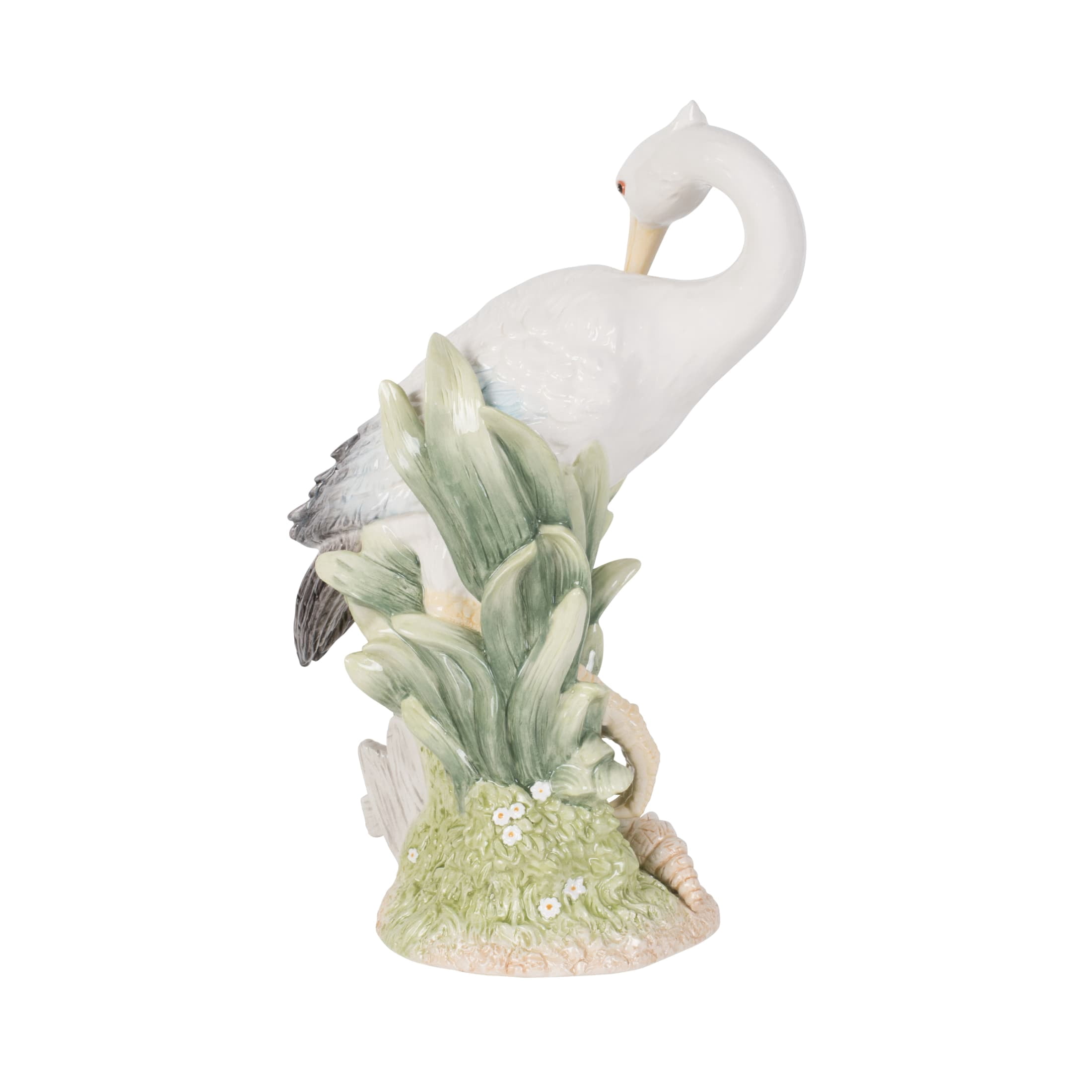 Fitz and Floyd Newport Home 14.25" Tall Egret Earthenware Decorative Figurine