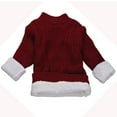 thumbnail image 4 of Rggeeun Girls Child Sweaters Solid Color Knitted Lined Long Sleeve Crew Neck Winter Thermal Soft Cozy Kids Trendy Pullover,Red,4-5 Years, 4 of 4