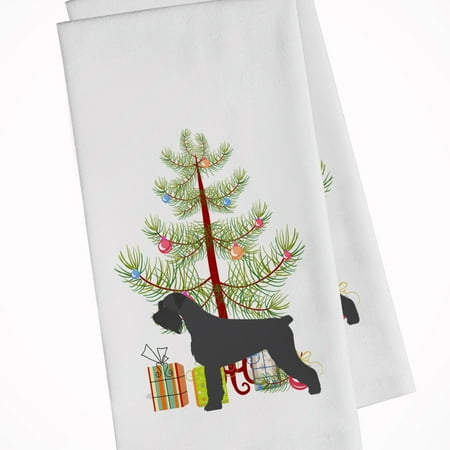 

Caroline s Treasures BB2991WTKT Giant Schnauzer Merry Christmas Tree White Kitchen Towel Set of 2 Dish Towels 19 X 25