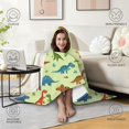 thumbnail image 4 of Wearable Blanket,Rainbow Dinosaurs Tiny Plants Hooded Wearable Flannel Blanket for Adults & Teens,Winter Poncho Shawl Wrap Cape Cozy Anti-Pill,50"x60", 4 of 5