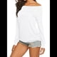 thumbnail image 1 of Blusa de Larga con Cuello y Hombros Descubiertos para Mujer S, 1 of 7