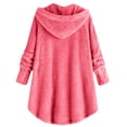 thumbnail image 7 of Winter Coats for Women Plus Size Plus Size Womens Coats Plus Size Coat Fuzzy Fleece Jacket for Women Lightweight Cozy Button Hooded Shirts Womens Winter Coats Causal Plus Size Bed Jackets, Pink-S, 7 of 7