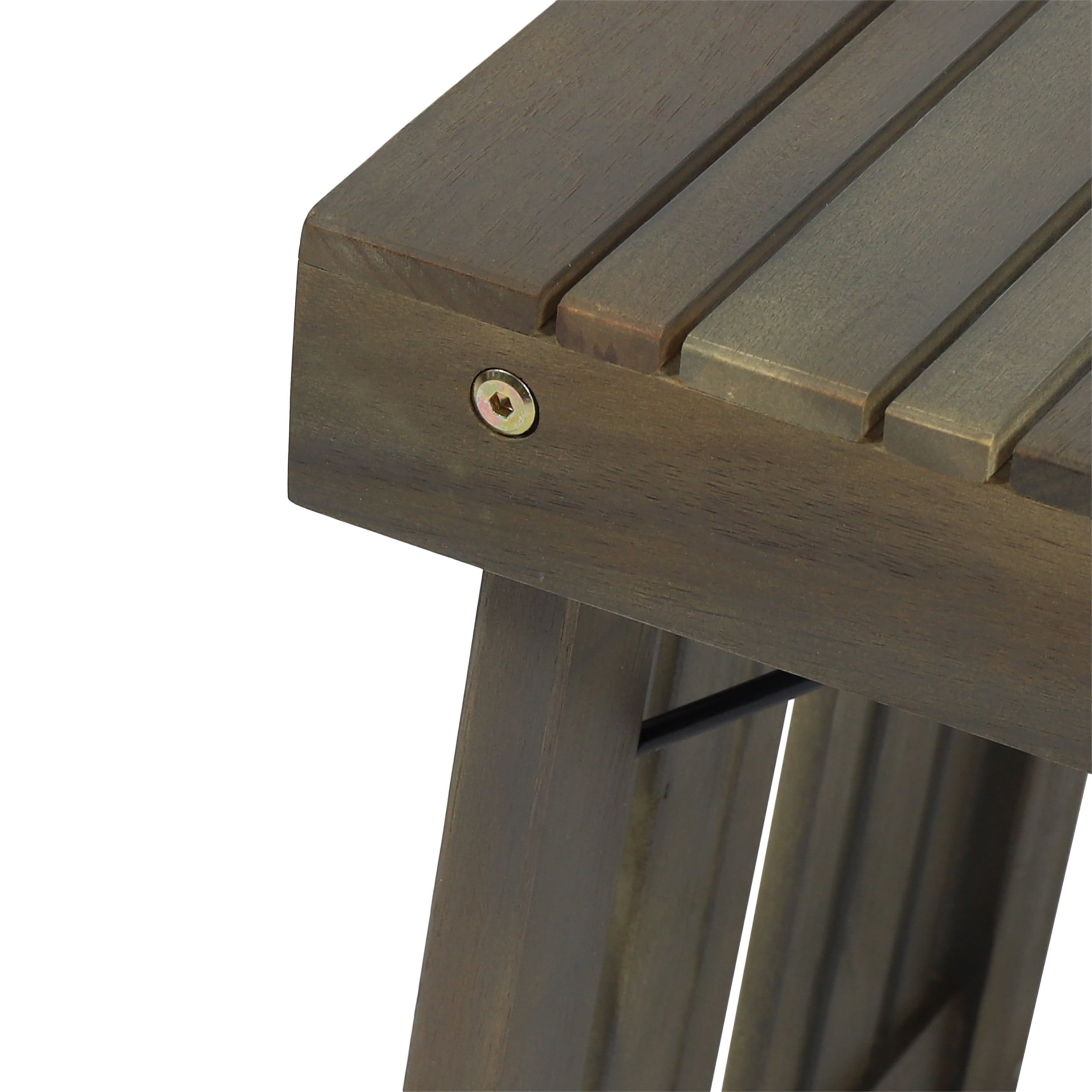 Euroco Foldable Acacia Wood Outdoor Side Table with Slatted Top, No Assembly Required