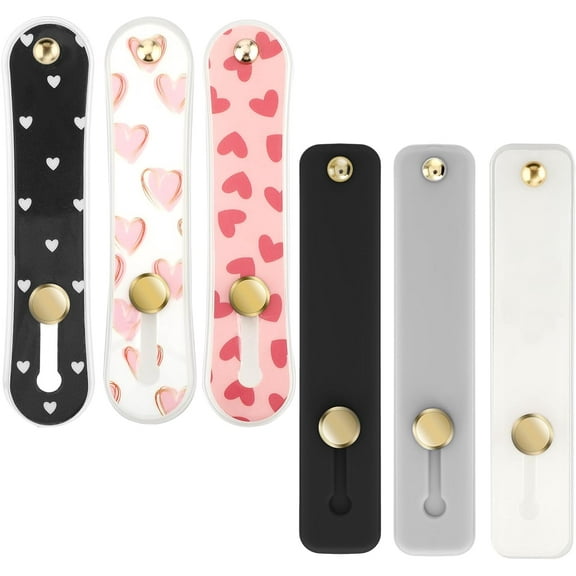 6PCS Silicone Phone Loop Finger Holder Phone Strap Grip Holder Cell Phone Grip Phone Finger Holder Back of Phone Grip Telescopic Universal(Multicolor)