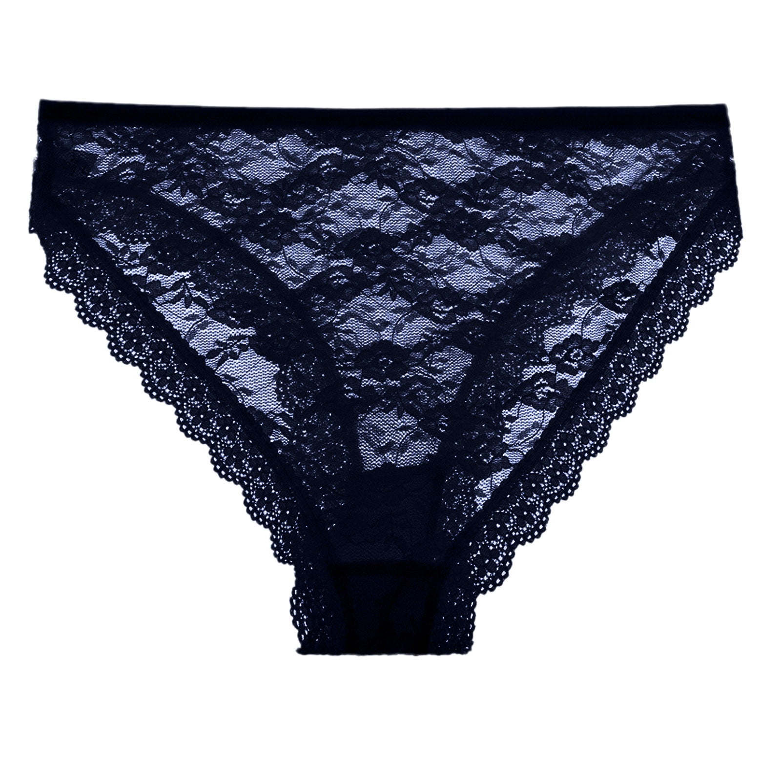 eczipvz Underwear Women Ladies Panties Ice Silk Seamless Panties Solid  Color Lace Panties Low Waist Ribbon Briefs,Black