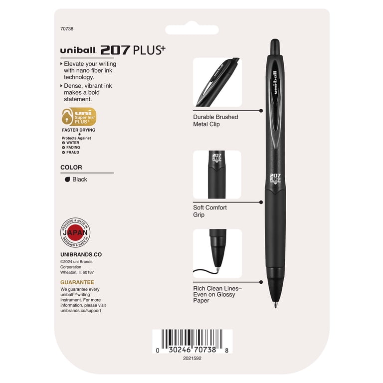 uniball 207 Plus+ Retractable Gel Pens, Medium, 0.7mm, 8 Count photo 6