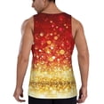 thumbnail image 3 of Easygdp Red Gold Glitter Men's Tank Top, Sleeveless Muscle T Shirts, Breathable, Quick-Dry, Loose for Gym, Running, Fitness - 3X-Large, 3 of 9