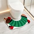 thumbnail image 6 of Zynviq Dog Bathroom Rugs 15.1" X 25.6" Bath Rugs Animals Diatom Ooze Washable U-Shaped Absorbent Green Small Rug for Toilet, 6 of 6