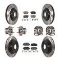 thumbnail image 1 of Transit Auto Front Rear Wheel Hub Bearings Assembly Coated Disc Brake Rotors and Ceramic Pads Kit (10Pc) for Car Honda Accord - Left Right Side (Driver Passenger) KBB-123223, 1 of 10